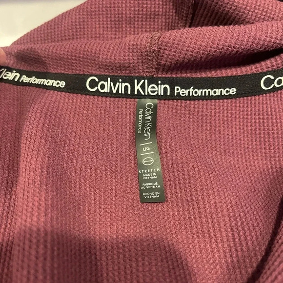 CALVIN KLEIN PERFORMANCE Cotton Blend Waffle Jacket - Picture 7 of 7